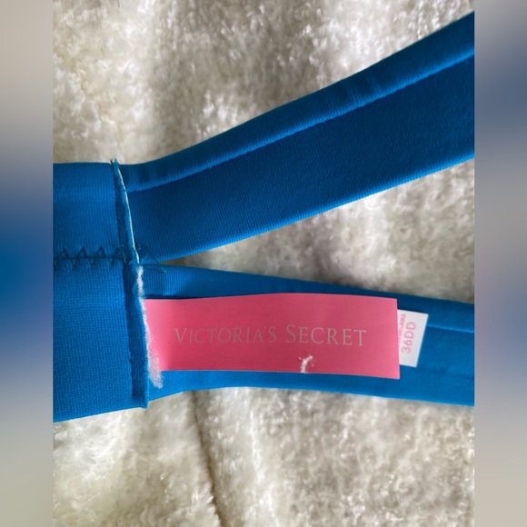 Victoria Secret NWOT Swim Bikini Top 36DD Hottie Halter Blue Push Up - Picture 3 of 10